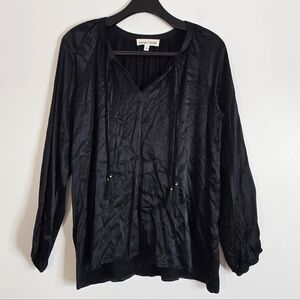 Johnny Was Calme Black Tassle Blouse Medium